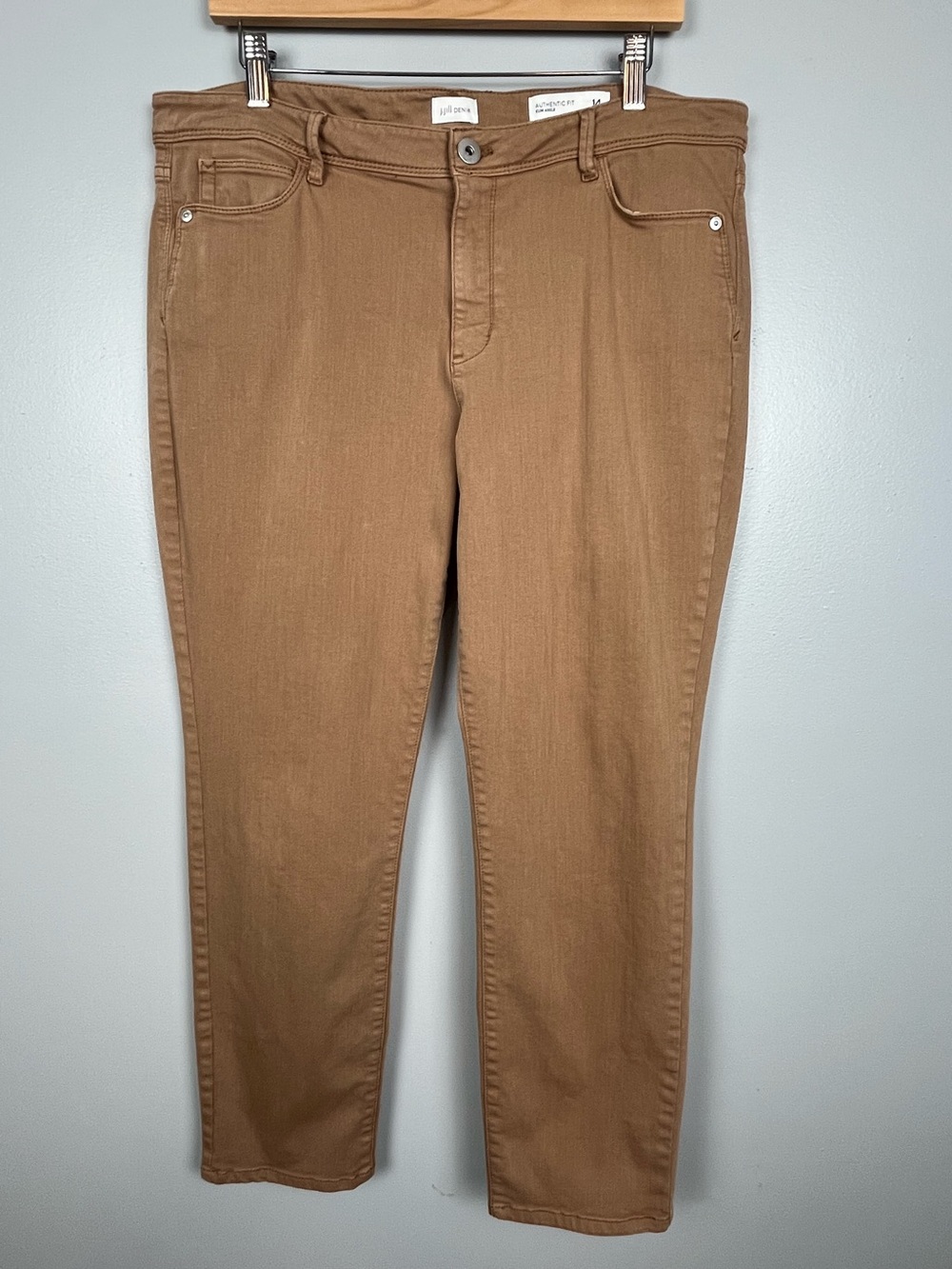 J.Jill Denim light brown Authentic Fit cotton blend pants, size 14.